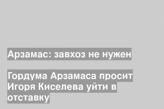 Гордума Арзамаса просит Игоря Киселева уйти в отставку