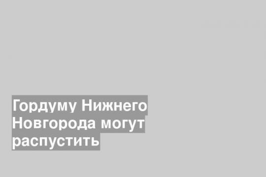 Гордуму Нижнего Новгорода могут распустить