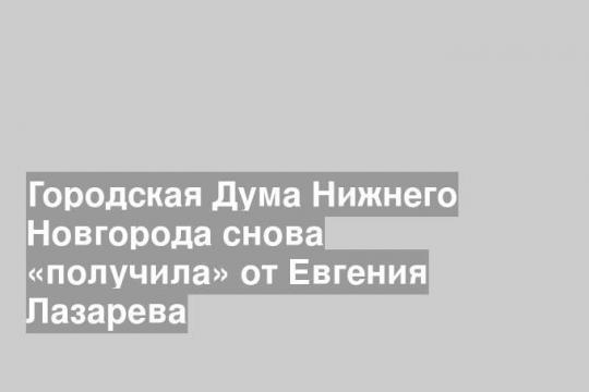 Городская Дума Нижнего Новгорода снова «получила» от Евгения Лазарева