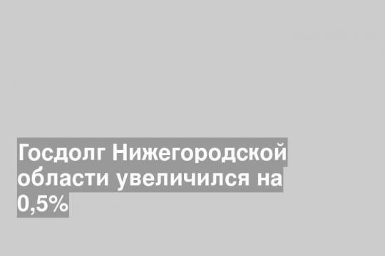 Госдолг Нижегородской области увеличился на 0,5%