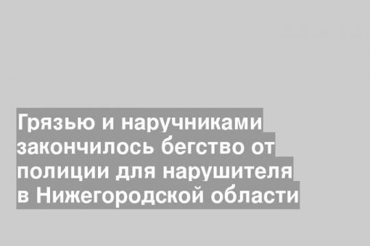 Грязью и наручниками закончилось бегство от полиции для нарушителя в Нижегородской области