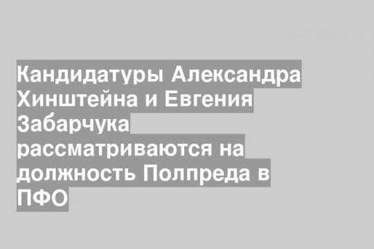 Кандидатуры Александра Хинштейна и Евгения Забарчука рассматриваются на должность Полпреда в ПФО
