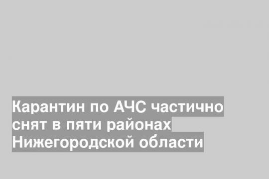 Карантин по АЧС частично снят в пяти районах Нижегородской области