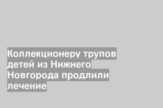 Коллекционеру трупов детей из Нижнего Новгорода продлили лечение