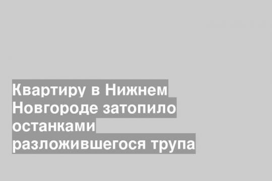 Квартиру в Нижнем Новгороде затопило останками разложившегося трупа