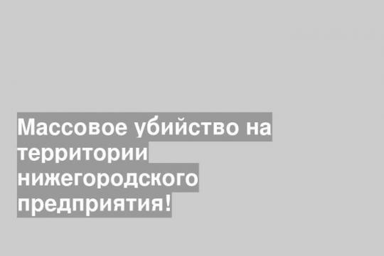 Массовое убийство на территории нижегородского предприятия!