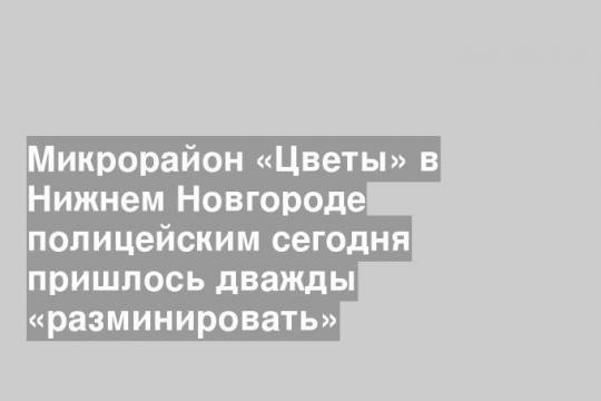 Микрорайон «Цветы» в Нижнем Новгороде полицейским сегодня пришлось дважды «разминировать»
