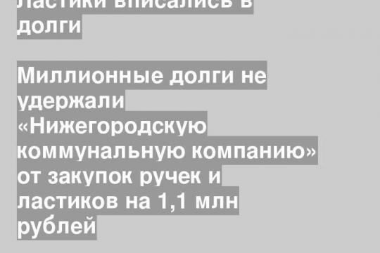 Миллионные долги не удержали «Нижегородскую коммунальную компанию» от закупок ручек и ластиков на 1,1 млн рублей