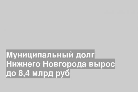 Муниципальный долг Нижнего Новгорода вырос до 8,4 млрд руб
