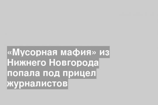 «Мусорная мафия» из Нижнего Новгорода попала под прицел журналистов