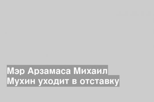 Мэр Арзамаса Михаил Мухин уходит в отставку