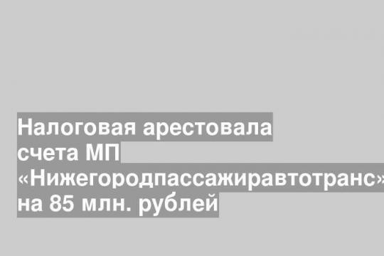 Налоговая арестовала счета МП «Нижегородпассажиравтотранс» на 85 млн. рублей