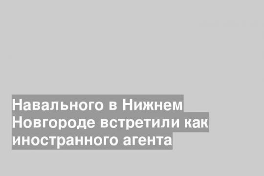 Навального в Нижнем Новгороде встретили как иностранного агента