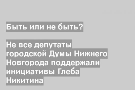 Не все депутаты городской Думы Нижнего Новгорода поддержали инициативы Глеба Никитина