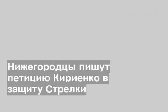 Нижегородцы пишут петицию Кириенко в защиту Стрелки
