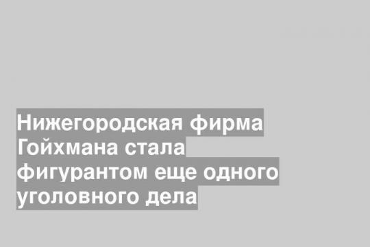 Нижегородская фирма Гойхмана стала фигурантом еще одного уголовного дела