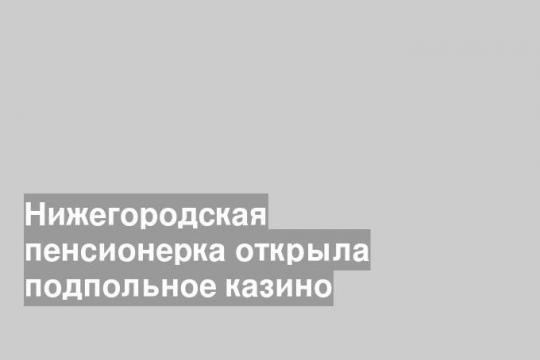 Нижегородская пенсионерка открыла подпольное казино