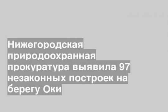 Нижегородская природоохранная прокуратура выявила 97 незаконных построек на берегу Оки
