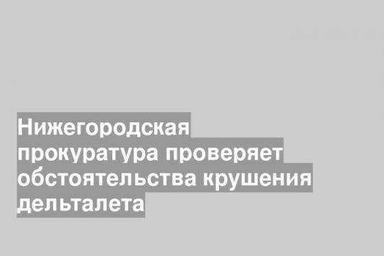 Нижегородская прокуратура проверяет обстоятельства крушения дельталета