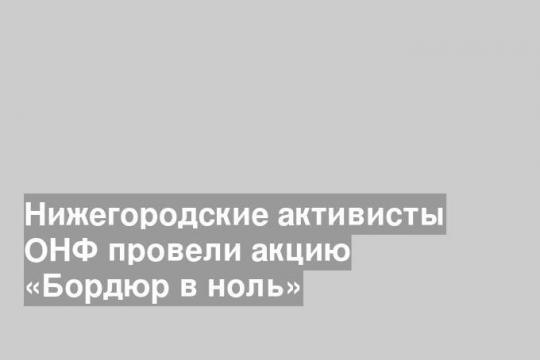 Нижегородские активисты ОНФ провели акцию «Бордюр в ноль»