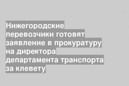 Нижегородские перевозчики готовят заявление в прокуратуру на директора департамента транспорта за клевету