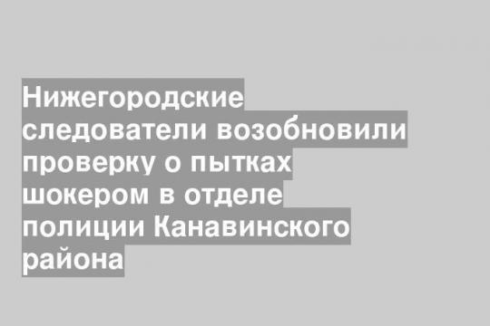 Нижегородские следователи возобновили проверку о пытках шокером в отделе полиции Канавинского района