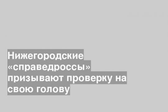 Нижегородские «справедроссы» призывают проверку на свою голову