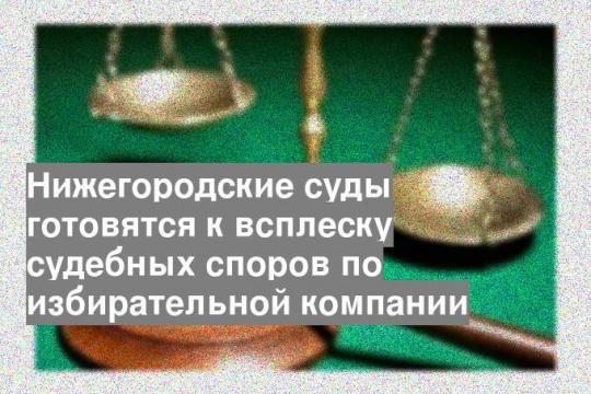 Нижегородские суды готовятся к всплеску судебных споров по избирательной компании