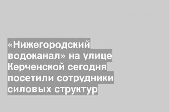 «Нижегородский водоканал» на улице Керченской сегодня посетили сотрудники силовых структур