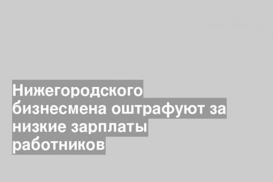 Нижегородского бизнесмена оштрафуют за низкие зарплаты работников