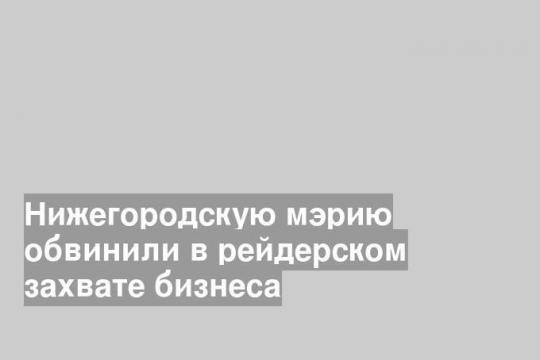 Нижегородскую мэрию обвинили в рейдерском захвате бизнеса