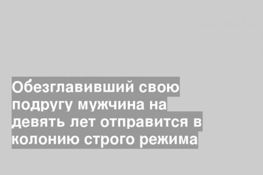 Обезглавивший свою подругу мужчина на девять лет отправится в колонию строго режима