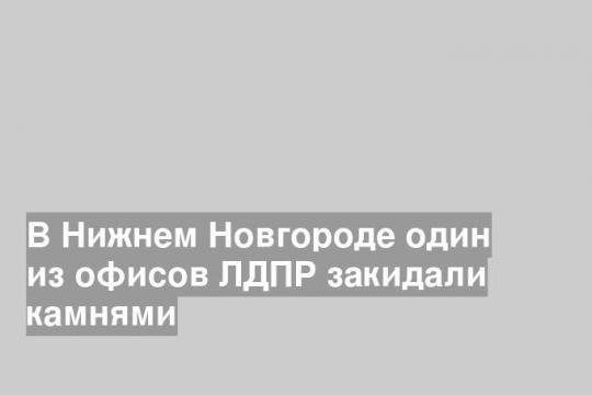 В Нижнем Новгороде один из офисов ЛДПР закидали камнями