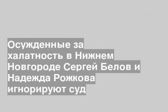 Осужденные за халатность в Нижнем Новгороде Сергей Белов и Надежда Рожкова игнорируют суд