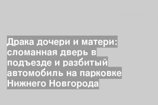 Драка дочери и матери: сломанная дверь в подъезде и разбитый автомобиль на парковке Нижнего Новгорода