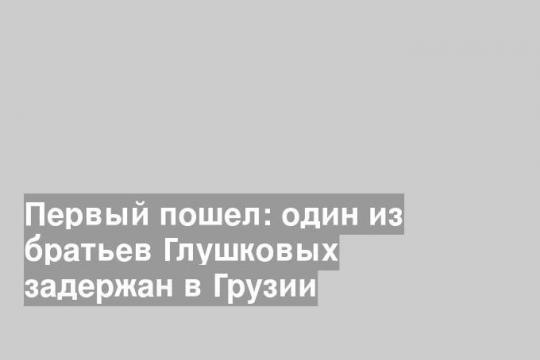 Первый пошел: один из братьев Глушковых задержан в Грузии