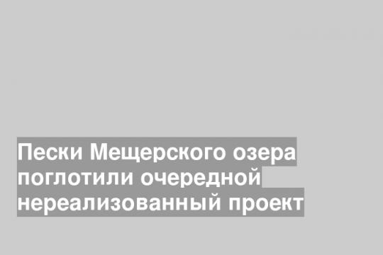 Пески Мещерского озера поглотили очередной нереализованный проект