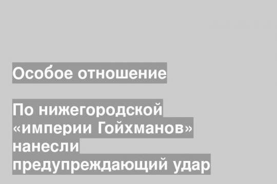 По нижегородской «империи Гойхманов» нанесли предупреждающий удар