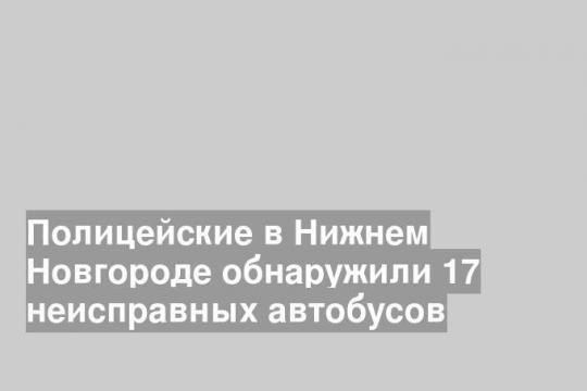 Полицейские в Нижнем Новгороде обнаружили 17 неисправных автобусов