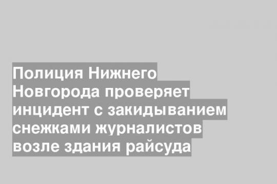 Полиция Нижнего Новгорода проверяет инцидент с закидыванием снежками журналистов возле здания райсуда