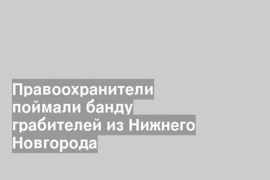 Правоохранители поймали банду грабителей из Нижнего Новгорода