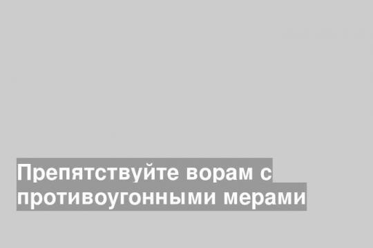 Препятствуйте ворам с противоугонными мерами