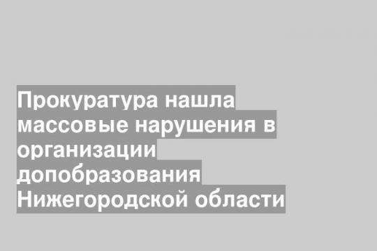 Прокуратура нашла массовые нарушения в организации допобразования Нижегородской области