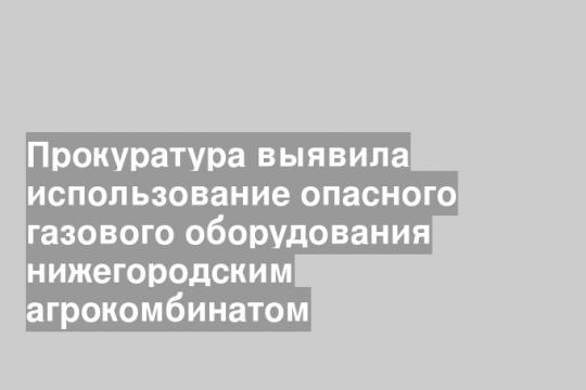 Прокуратура выявила использование опасного газового оборудования нижегородским агрокомбинатом