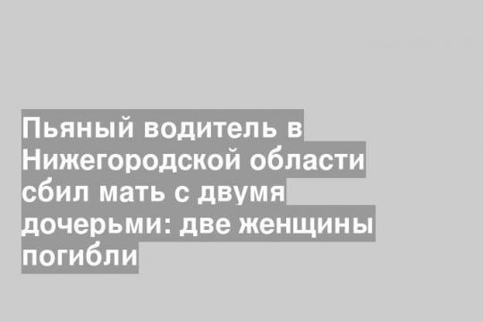 Пьяный водитель в Нижегородской области сбил мать с двумя дочерьми: две женщины погибли