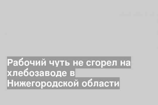 Рабочий чуть не сгорел на хлебозаводе в Нижегородской области