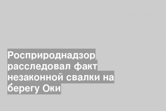 Росприроднадзор расследовал факт незаконной свалки на берегу Оки