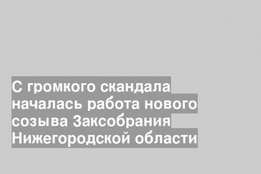 С громкого скандала началась работа нового созыва Заксобрания Нижегородской области