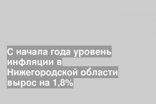С начала года уровень инфляции в Нижегородской области вырос на 1,8%