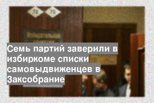 Семь партий заверили в избиркоме списки самовыдвиженцев в Заксобрание